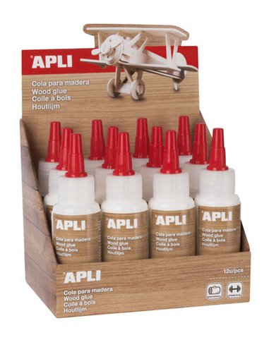 Apli - Colle à Bois 80 ml - Grand Pouvoir d'Adhésion - Transparente au Séchage - Applicateur de Précision Inclus - Sans Solvant