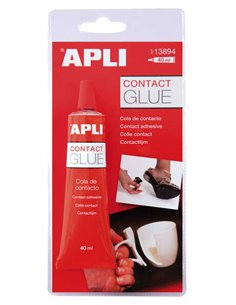 Apli - Colle Contact 40ml - Séchage Rapide - Résistante à l'Eau et à la Chaleur - Transparente