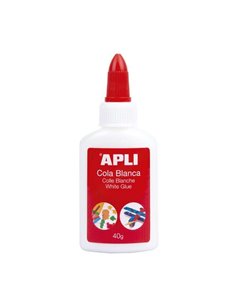 Apli - Colle Blanche Liquide 40 g - Embout Applicateur - Sans Solvant et Non Toxique - Convient à un Usage Scolaire