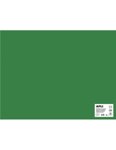 Apli - Papier Cartonné Vert Foncé 50 x 65cm 170g 25 Feuilles