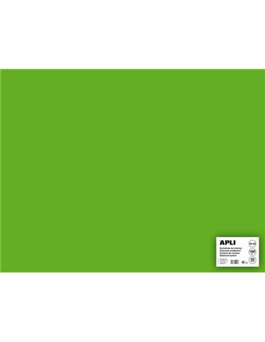 Apli - Papier Cartonné Vert Herbe 50 x 65cm 170g 25 Feuilles