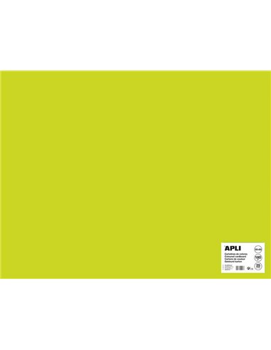 Apli - Papier Cartonné Vert Fluorescent 50 x 65cm 170g 25 Feuilles