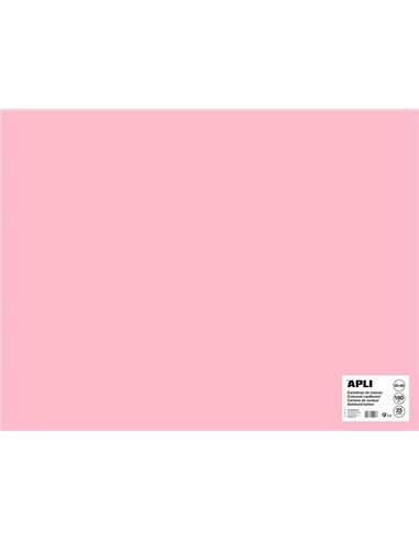 Apli - Papier Cartonné Rose 50 x 65cm 170g 25 Feuilles