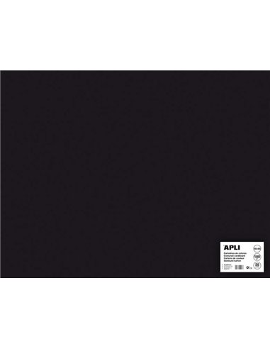 Apli - Papier Cartonné Noir 50 x 65cm 170g 25 Feuilles