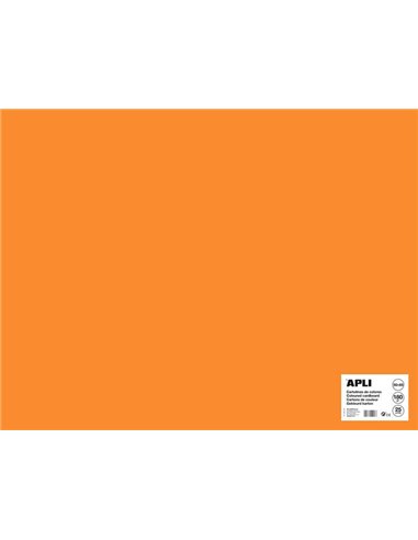 Apli - Papier Cartonné Orange Fluorescent 50 x 65cm 170g 25 Feuilles