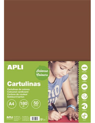 Apli - Carton Marron A4 170g 50 Feuilles