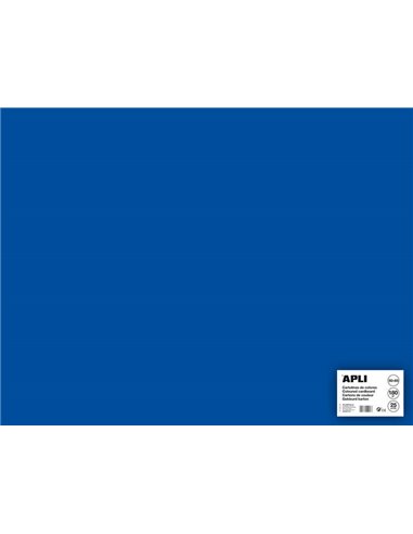 Apli - Papier Cartonné Bleu Foncé 50 x 65cm 170g 25 Feuilles