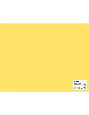 Apli - Papier Cartonné Jaune Clair 50 x 65cm 170g 25 Feuilles