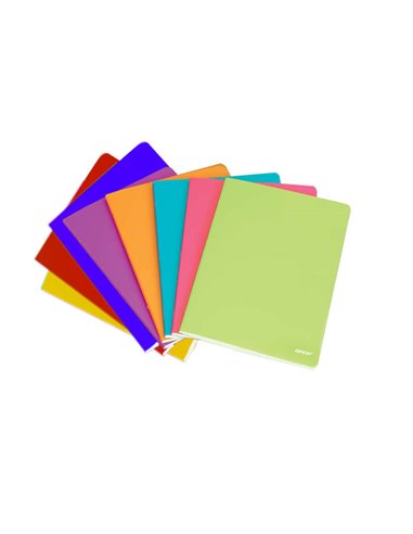 Ancor - Carnet Classic Stripes Format A4 Carré 5x5mm - 48 Feuilles 90gr - Couverture Polypropylène - Couleurs Assorties