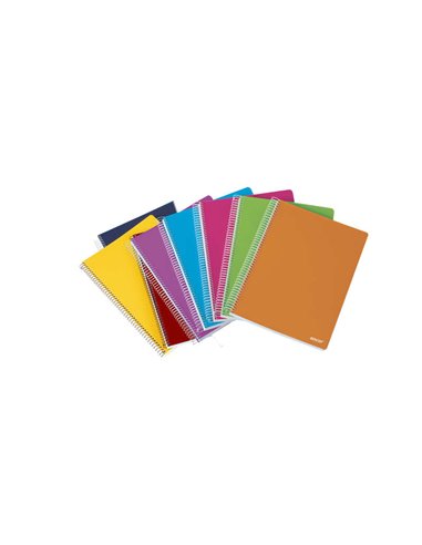 Ancor - Carnet à Spirales Classic Stripes Format Folio Rayure Horizontale - 80 Feuilles 90gr - Couverture Plastique - Couleurs A