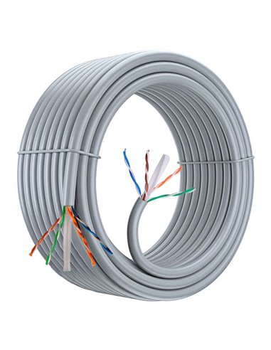 Aiten Data - Câble réseau Cat.6 UTP AWG23 Patch Cord - Longueur 100 m - Couleur Gris