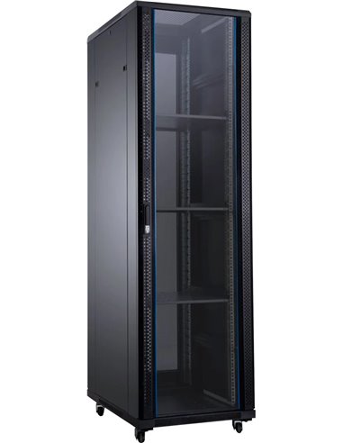 Aiten Data - AI8142 Armoire rack au sol 19" - De 22U à 42U - 4 ventilateurs 120 mm - Porte vitrée - Serrure de sécurité - Poids 