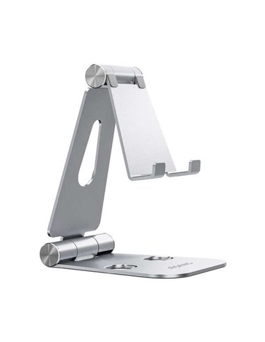 Aisens - Support de bureau réglable taille XL (2 pivots) pour mobile/tablette - Couleur argent