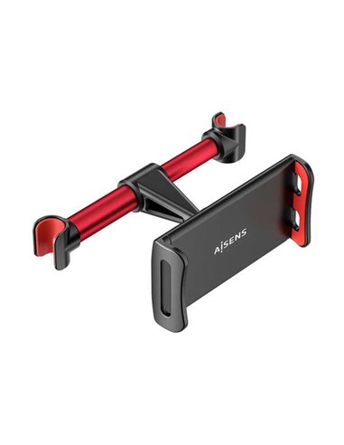 Aisens - Support Voiture Ajustable (1 Pivot) pour Appui-Tête pour Téléphone / Tablette - Couleur Rouge