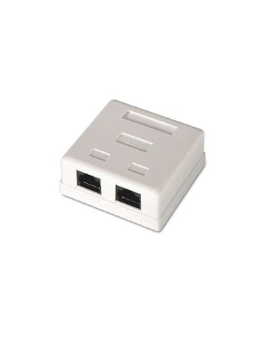 Aisens - Rosace de Surface RJ45 Cat.6 UTP 2 Prises - Couleur Blanc