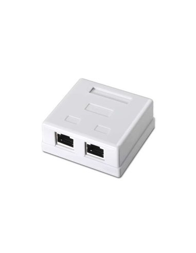 Aisens - Rosace de Surface RJ45 Cat.6 FTP 2 Prises - Couleur Blanc