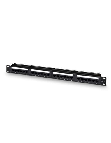 Aisens - Panneau de brassage UTP 24 ports RJ45 Cat.6 - 19" 1U Dual IDC - Couleur noire