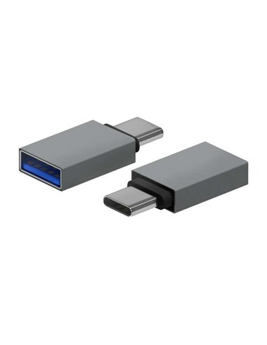 Aisens - Adaptateur Mini USB 3.2 GEN1 3A Aluminium - Type USB-C/M-A/H - Couleur Gris