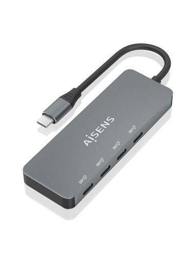 Aisens - Hub USB 3.2 GEN2 10G USB-C - USB-C/M-4xUSB-C/H - 15cm - Couleur Gris