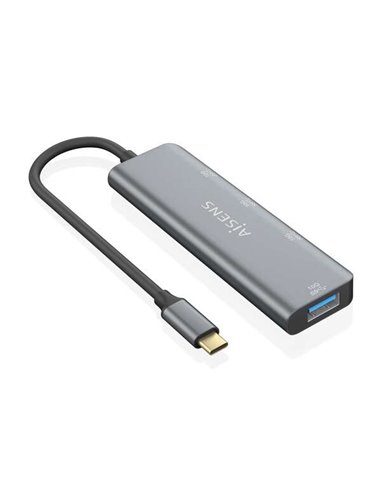 Aisens - Hub USB 3.2 GEN2 10G USB-C - USB-C/M-1xUSB-C/H-3xUSB-A/H - 15cm - Gris