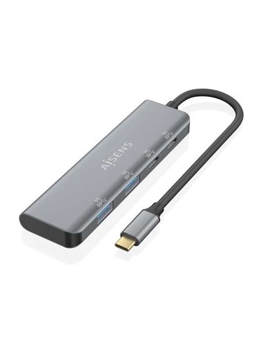 Aisens - Hub USB 3.2 GEN1 5G USB-C - USB-C/M-2xUSB-C/H-2xUSB-A/H - 15cm - Gris