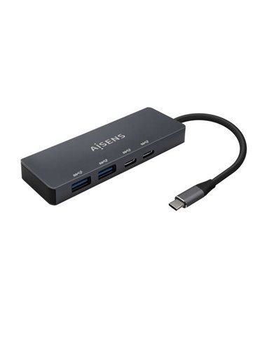 Aisens - Hub USB 3.2 Gen1 5G USB-C - USB-C/M-2xUSB-C/H-2xUSB-A/H - 15cm - Gris