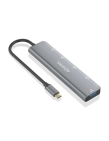 Aisens - Hub USB 3.2 Gen1 5G USB-C - USB-C/M-1xUSB-C PD100W/H-1xUSB-C/H-3xUSB-A/H - 15cm