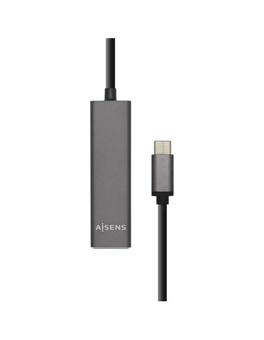 Aisens - HUB USB 3.1 USB-C - USB-C Mâle vers 4xType A Femelle - 15cm - Couleur Gris