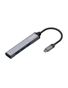 Aisens - Hub USB 3.1 USB-C - USB-C Mâle vers 4xType A Femelle - 10cm - Couleur Gris