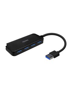 Aisens - Hub USB 3.0 - Type A/M-4X Type A/H - 15cm - Couleur Noir