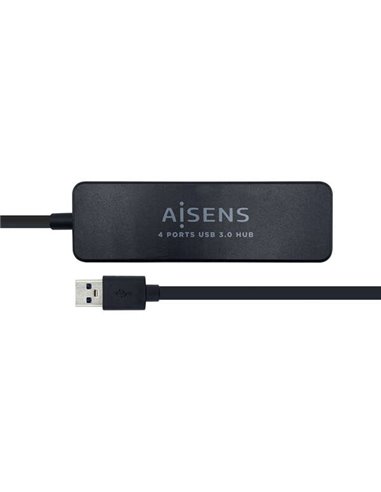 Aisens - HUB USB 3.0 - Type A Mâle vers 4xType A Femelle - 30cm - Couleur Noir