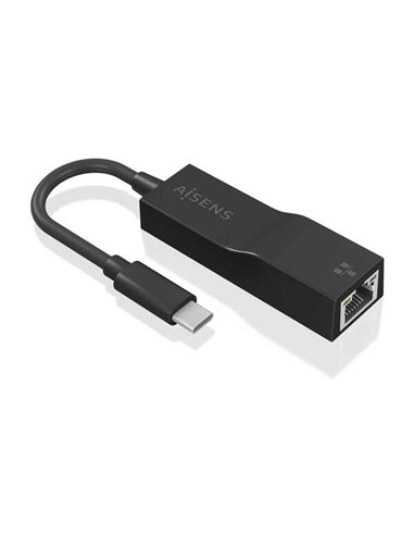 Aisens - Convertisseur USB3.1 GEN1 USB-C vers Gigabit Ethernet 10/100/1000 Mbps - 11 cm - Noir