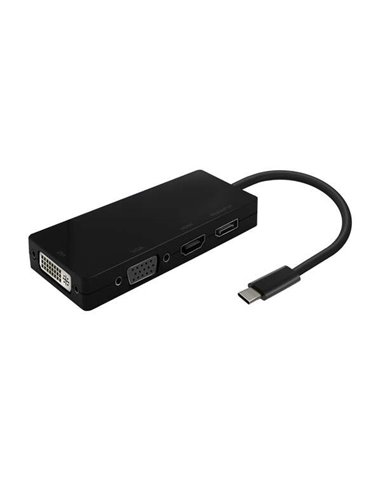 Aisens - Convertisseur USB-C vers DP/DVI/HDMI/VGA - USB-C/M-DP/H-DVI/H-HDMI/H-VGA/H - 15cm - Noir