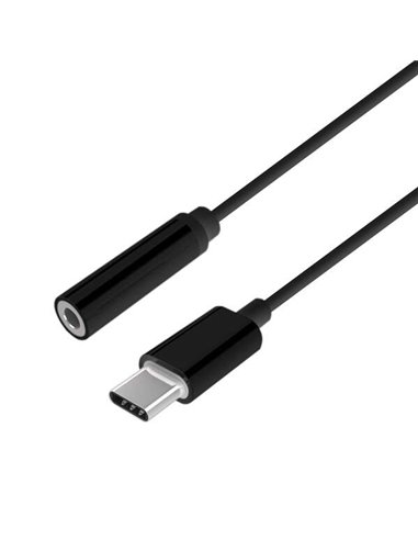 Aisens - Convertisseur Audio USB-C vers Apple Style - USB-C/M-JACK 3.5/H - 15cm - Couleur Noir