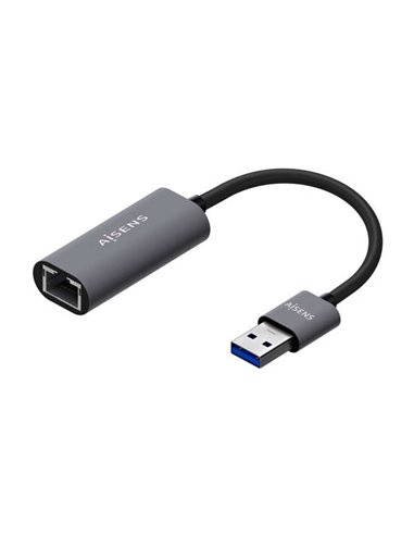 Aisens - Convertisseur USB 3.0 vers Gigabit Ethernet 10/100/1000 Mbps - 15 cm - Gris