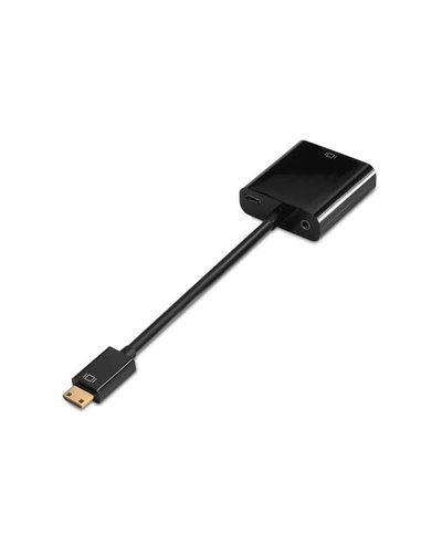 Aisens - Convertisseur Mini HDMI vers SVGA+Audio - HDMI C/M-SVGA Femelle+JACK 3.5/H - 10cm +1.0m - Couleur Noir