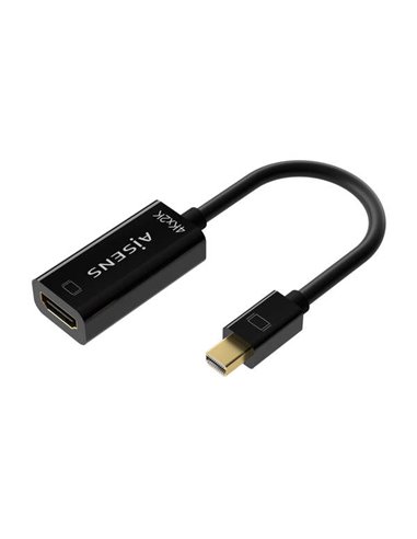 Aisens - Convertisseur Mini DP V1.2 vers HDMI V1.4 4K@30HZ - MDP/M-HDMIA/H - 15CM - Couleur Noir