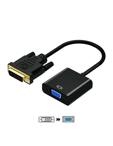 Aisens - Convertisseur DVI-D vers VGA - 24+1/M-HDB15/H - 10cm - Noir