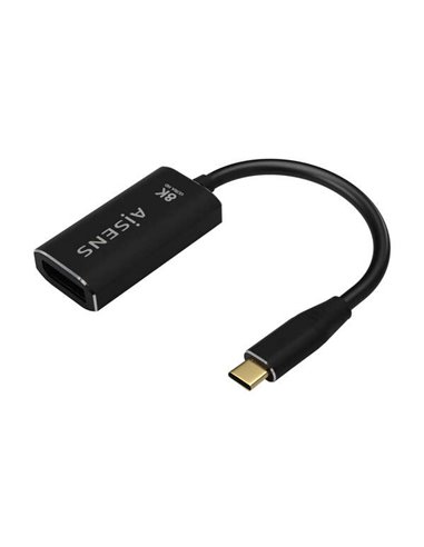 Aisens - Convertisseur USB-C vers Displayport en aluminium 8K@60Hz - USB-C/M-DP/H - 15cm - Noir