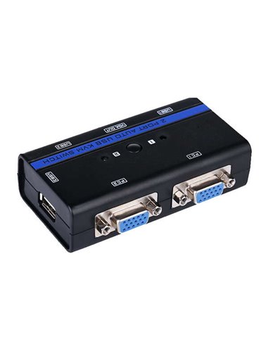 Aisens - Commutateur KVM USB VGA 1U-2PC + Câble - Noir