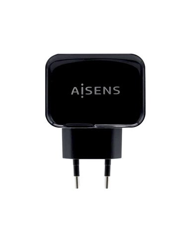 Aisens - Chargeur USB 17W 5V/3.4A - 2xUSB avec contrôle AI - Couleur Noir