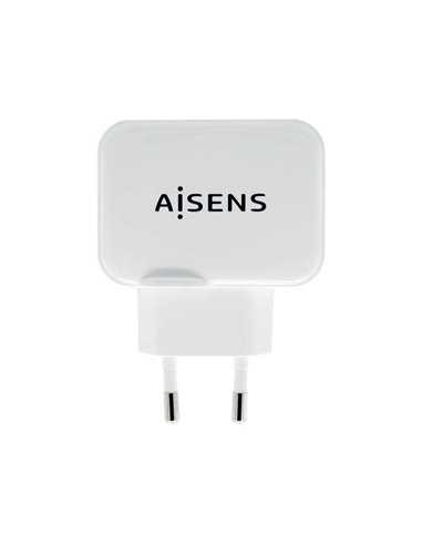 Aisens - Chargeur USB 17W 5V/3.4A - 2xUSB avec contrôle AI - Blanc