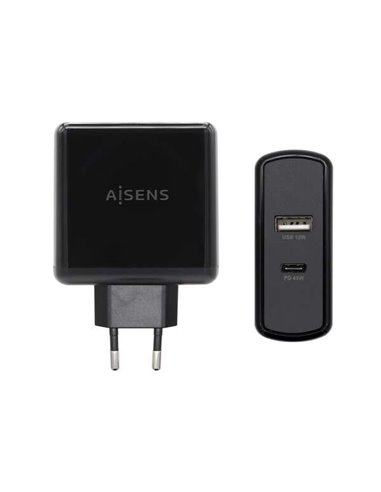 Aisens - Chargeur Smartphone 57W 1x USB-C PD3.0 45W, 1x USB-A 5V/2.4A 12W