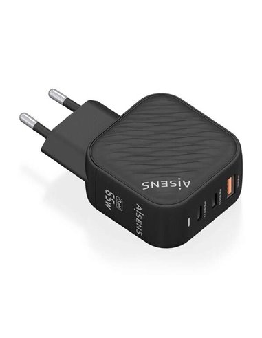 Aisens - Chargeur GAN 65W - 2xUSB-C PD3.0 QC4.0 - 1xUSB-A QC3.0