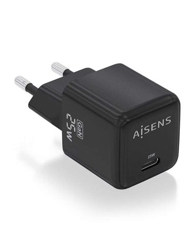 Aisens - Chargeur Gan 25W - 1xUSB-C PD3.0 QC4.0 - Couleur Noir