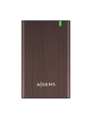 Aisens - Boîtier Externe 2.5 ? pour disques durs 9,5 mm SATA I, II et III vers USB 3.0/USB 3.1 GEN1 - Couleur Marron