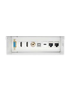 Aisens - Boîtier de connexion VGA, Jack 3.5, 2x HDM, 1x USB-, 1x USB-B, 2x RJ45 Cat.6A STP - Blanc