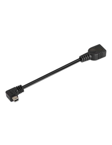 Aisens - Câble USB 2.0 OTG coudé - Type Mini B Mâle-A Femelle - 15 cm - Couleur Noir