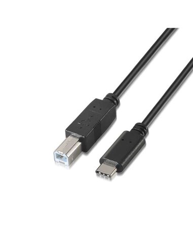 Aisens - Câble d'imprimante USB 2.0 3A - Type USB-C/M-B Mâle - 2.0m - Couleur Noir