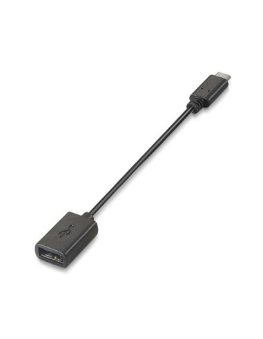 Aisens - Câble USB 2.0 3A - Type USB-C/M-A Femelle - 15cm - Couleur Noir